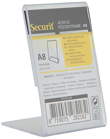 Securit Tischaufsteller Acrylic, DIN A8, schräg PFTACLA8