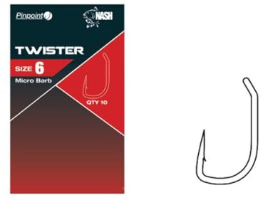 Nash Pinpoint Twister Haken ohne Widerhaken, 10 Stück, Größe 5