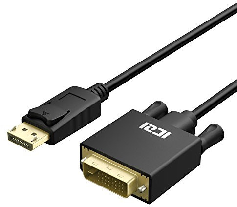 ICZI Cable DisplayPort a DVI 3 Metros, Adaptador Display Port DVI Macho a Macho 1080p con Conectores Dorados para conectar Entre tu Ordenador y HDTV Proyector Monitor etc