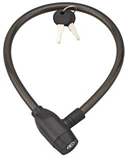 THIRARD - Antivol à Clé en Câble d'Acier - Gainé PVC - Pour Vélo - Système de Fermeture Sécurisé - 2 Clés Laiton Nickelé Incluses - 0.6 m - Ø 12 mm - Noir