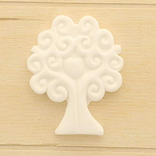 12 PZ Gesso Gessetto Albero della vita cuore 6 cm DECORAZIONE BOMBONIERA