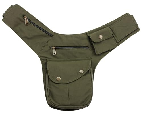 Freak Scene Tasche - Gürteltasche - Buddy - grün-Oliv - messingfarben - Bauchtasche - Hüfttasche