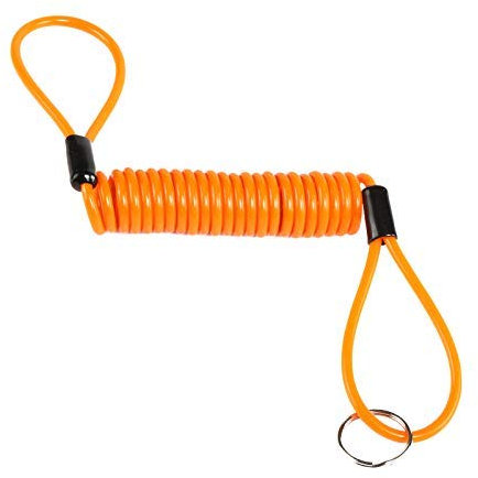 Erinnerungskabel für Bremsscheibenschloß Kabel für Diebstahlschutz dehnbar bis 1, 265 m, Orange (MEHRWEG)