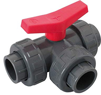 well2wellness® PVC-Kugelhahn 3-Wege Klebeanschluss mit T-Bohrung 50mm (200207)