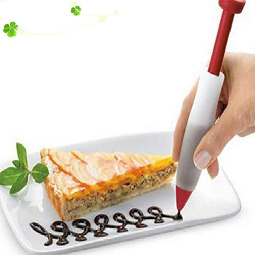 1pc Küche Dekorieren Stift, Gebäck-creme-plätzchen-schokolade Wiederverwendbare Spritze Pen, Kuchen Schreibfeder Für Essen Tisch, Silikon-icing Piping Nozzle Küchenwerkzeuge (gelegentliche Farbe)