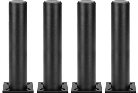 JIAOLUN123 4 Stücke Verstellbare Möbelfüße Möbelbeine Aluminium Tischbein aus Metall Stützfüße Sofa Füße Kabinettfüße Dickes Material Möbel Zubehör,Schwarz(15cm)
