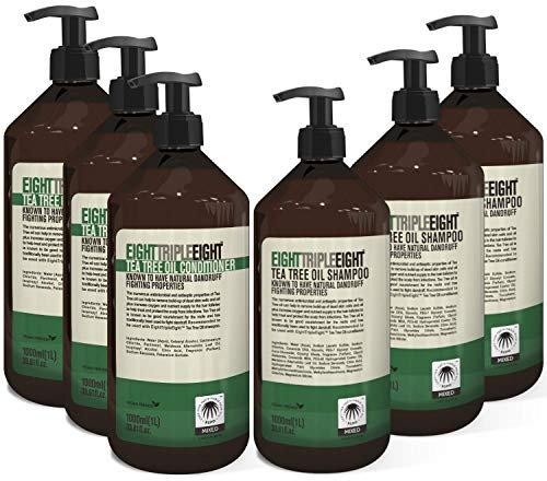 Eight Triple Eight Tea Tree Oil Hair Care Set- 3x Shampoo & 3x Conditioner 1 Litre