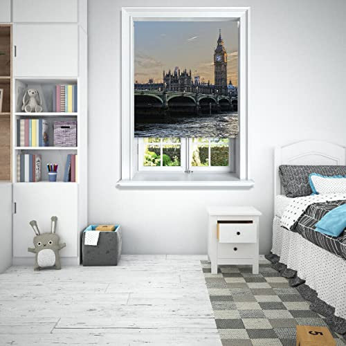 Lister Cartwright Photographic Blackout Roller Blinds For Bedroom Windows - (180 x 140 cm) Easy to Fit Roller Blinds For Windows With Child Safety Included - London Big Ben