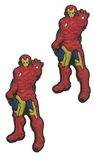 2 Iron Man Shoe Charms For Crocs & Jibbitz Wristbands