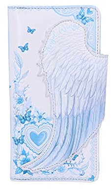 Nemesis Now Geldbörse mit Engelsflügel-Prägung, 18,5 cm, Weiß