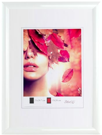 IDEAL TREND Moderner Bilderrahmen mit echtem Glas für wertvolle Erinnerungen Bilder Foto Rahmen mit abgerundetem Profil: Farbe: Weiß | Format: 50x50