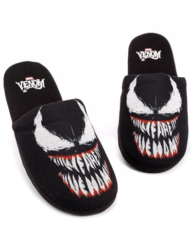 Marvel Zapatillas de regalo para hombre Slip On Alien Symbiote Casa Zapatos, Negro, 41/42 EU