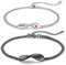 lorajewel Couple Armband 2 Stück Gravur Personalisiertes Partner Unendlichkeitszeichen Armband Paar Schmuckset Geschenk für Herren Damen (Style 2)