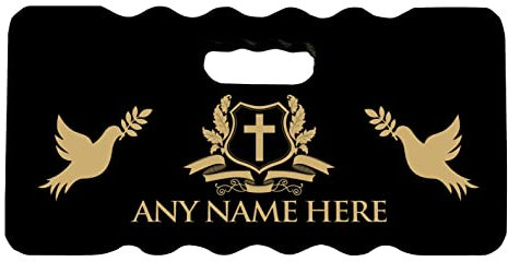 Alfombrilla de rodillera personalizable para iglesia (40 x 20 cm), color dorado y negro