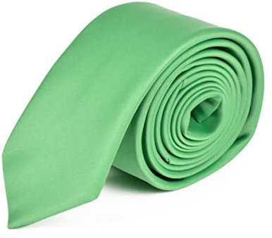 DWOY Corbata para hombre y mujer, color liso, delgada, 6 cm, verde claro, Standart