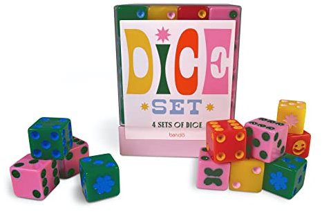 ban.do Game Night! 48 Piece Dice Set, 4 Different Colored Dice, Standard Dice for Board Games and Card Games