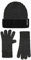 Calvin Klein Herren Fischer-Hut-und Handschuh-Set mit Zwei Breiten Rippenbündchen Beanie, Gunmetal Heather, Einheitsgröße