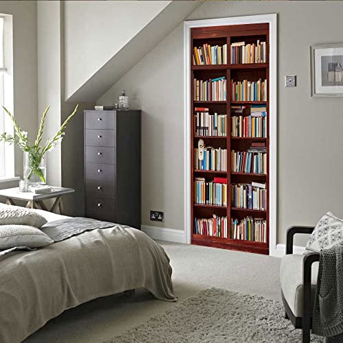 3D fototapete selbstklebend 90x200cm(35.43 inches * 78.74 inches) Bücher Bücherregale Türtapete selbstklebend TürPoster Fototapete Türfolie Poster Tapete - Fototapete Türfolie Poster Tapete