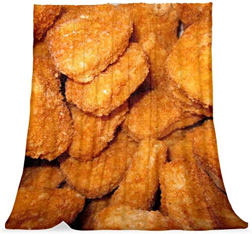 KQNZT Fleece-Decke, leicht, weich, gemütlich, Luxus-Bettdecke, Mikrofaser,Essen Gebratenes Hähnchen