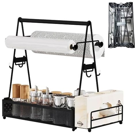 Barbecue Werkzeugsets, Grill Caddy Metal BBQ Caddy mit Papiertuchhalter Utensil Caddy Picknick Gewürz Caddy BBQ Grill Werkzeughalter zum Camping RV Hinterhof