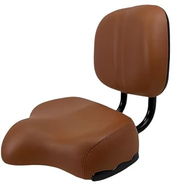 Qianly Fahrradsitz mit Stütze, Breiter Sattel für Dreirad Und Heimtrainer, Verstellbar, BRAUN