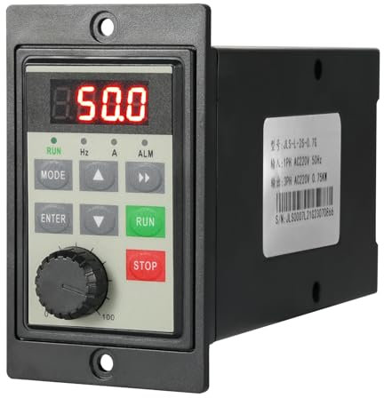 Jadeshay Frequenza Diver Inverter,AC220V 0.75KW Convertitore di Frequenza Inverter Regolatore di velocità Monofase a Frequenza Variabile Trasformatore per Motore AC Trifase