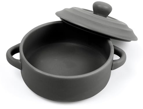 Stoneware Brie Cheese Baking Dish and Warmer with Lid - Oven Safe - Great for Charcuterie Board and Grazing Table Accessories - Perfect for Camembert, Baked Brie, Fondue, Dip - Oven Safe Ceramic Crock