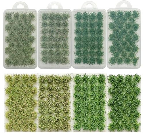 Woohome 120 Stück Static Grass Tuft Schnee Statische Grass Statische Grasbüschel, Scenics Gras Grasbüschel für Miniatur Tabletop Spiele Modelleisenbahn