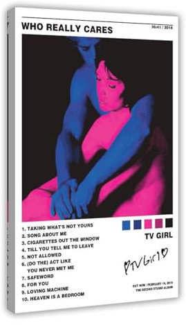 TV Girl Poster Who Really Cares Band Musikalbum Leinwand Poster Schlafzimmer Dekor Sport Landschaft Büro Zimmer Dekor Geschenk Rahmenstil 50 x 75 cm