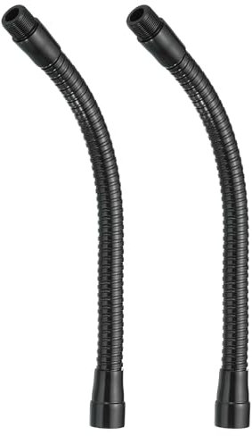PATIKIL 10 Microphone Gooseneck, 2Pcs 5/8-27 Thread Metal Universal Hose Flexible Arm Gooseneck Tube Extension for Multifunction DIY, Black