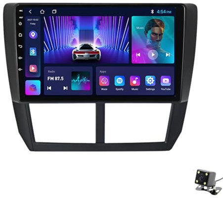 ADMLZQQ Android 12 Auto Radio Mit Navi Für Subaru Forester 3 2007-2013 Autoradio Unterstützt 4G Wifi, Mit Lüfter/Full AV Output 7 Color Button Licht,Rückfahrkamera Lenkradsteuerung,M90s