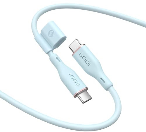 SODI Cable USB C, 100 W, cable de carga rápida PD 3.0, cable USB C a USB C para iPhone 15 serie y otros teléfonos móviles con interfaz tipo C, cable de carga tipo C para iPad, MacBook y otros