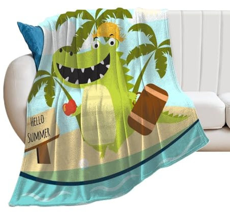 SMACQ Kuscheldecke Krokodil Sofadecke Wohndecke Couchdecke Für Wohnzimmer Schlafzimmer 130×150cm