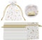 Taasmoog 50 Stück Organza Geschenk Schmuckbeutel, 15 × 20 cm Weiß Organza Beutel mit Kordelzug Organzabeutel Säckchen für Hochzeit Süßigkeiten Party（Sterne und Mond）