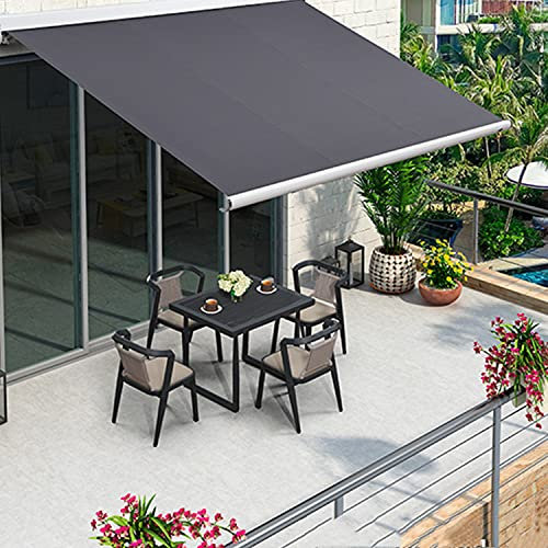 Patio Awning Canopy, Outdoor Manual Retractable Sunshade, Wall-Mounted Window Door Shelter Pergola, Waterproof & UV Resistant & Heat Resistant, for Commercial/Home,2x1.5m