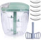 5 Blades Pull Chop Manual Food Chopper with Pull String, Handheld Food Shredder, Slicer, Cutter, Dicer for Onions Garlic, Manual Food Processor, Blender Chopping Machine (Green)