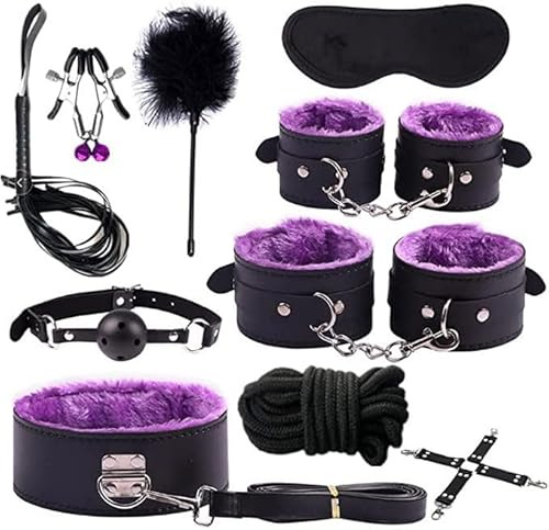 Genérico 10PCS Juguetes Erótîcôṡ para Parejas Pack Hombres Juegôs Bǒǹdâgê Kît Ṣȅxô Pareja Placer Mujeres Tobillo B`D`S`M Juguetes êróticôs para adultôs Aprovechar
