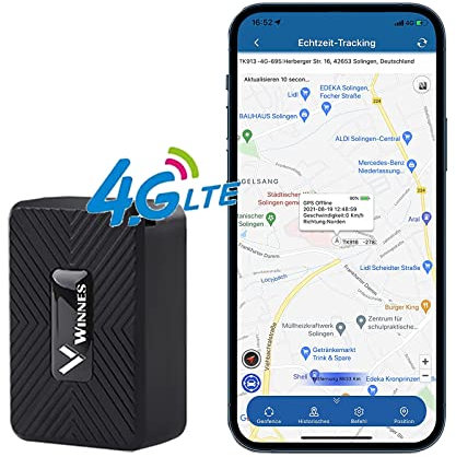 Mini 4G GPS Tracker Magnet Realtime Mini GPS Locator Peilsender Auto mit SMS/app/Web Online Ortung Portable Location Tracker 1500mAh Akku,Geo-Fence Alarm Kostenlose App für Kinder Motorrad Auto