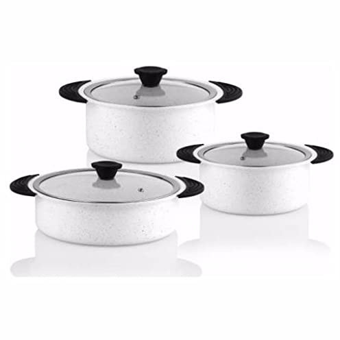 CRBUDY Juego de Utensilios de Cocina de 6 Piezas sólidos, Juego de cacerolas, ollas y sartenes de Acero Inoxidable antiadherentes para Cocina