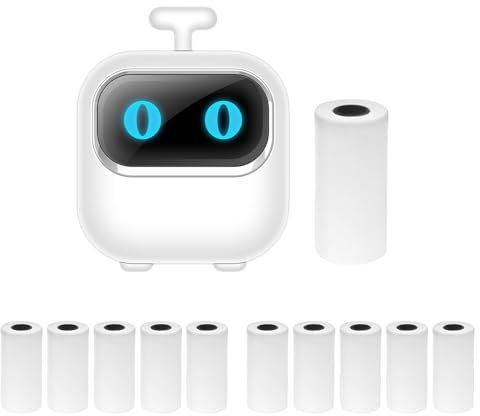 HUIOP Mini-imprimante,Mini imprimante de Poche Portable Thermique instantanée pour Impression Photo, Machine de création d'étiquettes BT, Connexion sans Fil, Compatible avec Les Applications Android