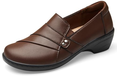 KORDAL Women's Comfortable & Lightweight Leather Loafers Slip-Ons Stylish Business Casual Dress Shoes Work Office Everyday Walking Shoes for Women