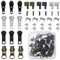 39 Stück ReißVerschluss Reparatur Set,Universal #5 Reissverschluss Reparatur Set, Reißverschluss Zipper Ersatz für ReißVerschluss Schieber Reisverschlußreparatur Set für Jacken, Taschen, Mantel Zipper
