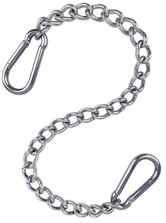 Wjelet 66cm Stainless Steel Hanging Chair Chain with Two Carabiners,Heavy Duty Hanging Kits Hammock Chair Chain 250Kg Capacity for Hammock,Sandbag, Hanging Chair, Gym