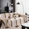SHANNA Gestreift Samt Sofa Überwurfdecke 1/2/3/4 Sitzer, Einfache Installation Sofaschoner Sofabezug L Form U Ecksofa Große SofaÜberzug, Sofaüberwurf Couch Überzug Sofa Cover Futonbezug mit Quaste