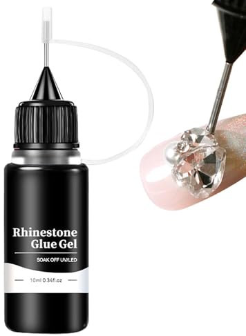 Rhinestone Glue for Nails, Rhinestone Glue for Nails | Vista Print 10ml Long Lasting Rhinestone Gel, Nail Art Needle Head, Nail Polish Tool, Decoration Charms, Strong Adhesive Accessories for