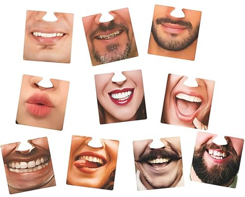 Lot de 10 Dessous de Verre pour Le Visage avec Motifs Amusants