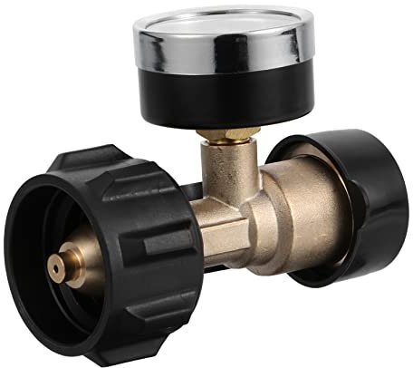 VANZACK 20-40 Lb Propantankadapter Mit Manometer Schnellkupplungsanschluss Für Camping Gasgrill Propanbrenner Luftdichter Gastankanschluss