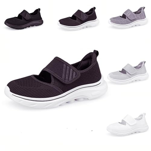 Dinint Femme Chaussures de Orthopédique Chaussures Diabétiques pour Femmes Respirant Sneaker de rééducation,Antidérapantes,Légères