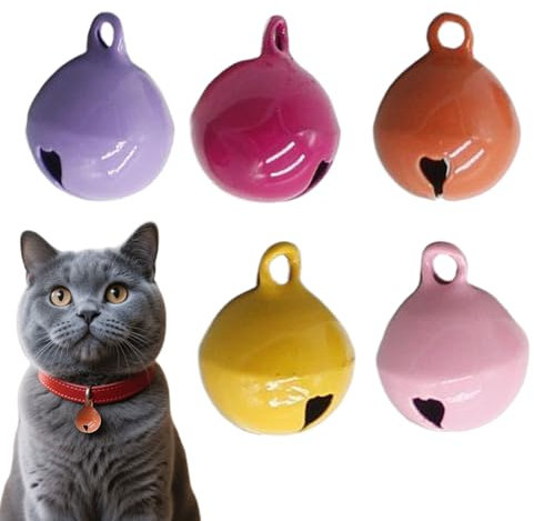 Hundehalsband Glöckchen - 5er Set Bunte Hunde-Glöckchen,Indoor Outdoor Für Kleine Bis Große Tiere Anhänger Für Spaziergänge Camping Reisen Alltagstragkomfort
