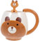PEPLAYTAL 1 Set Tazza Creativa con Cucchiaio Mug per Latte da Design Animale Kawaii Resistente e Facile da Idea e Ufficio